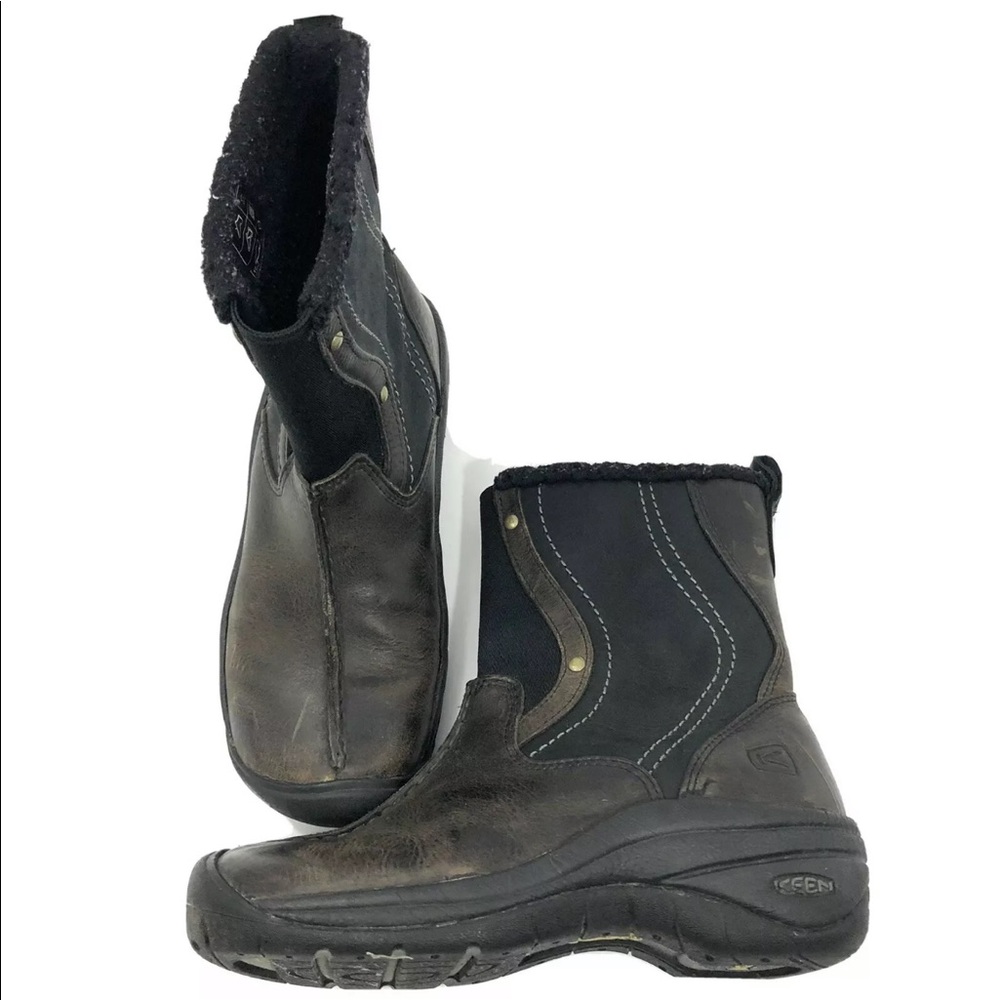 KEEN Chester 5441 Black Brown Leather Winter Boots